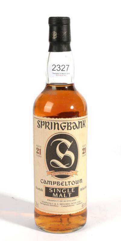 Lot 2327 - Springbank aged 21 years 46% J & Mitchell & Co 1 bottle