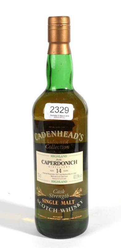 Lot 2329 - Caperdonich aged 14 years 60.5% distilled 1977 bottled 1992 Cadenheads 1 bottle