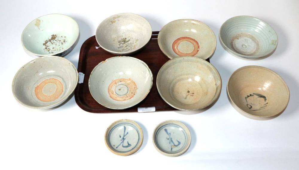 Lot 2 - A collection of ten Chinese provincial blue and white bowls