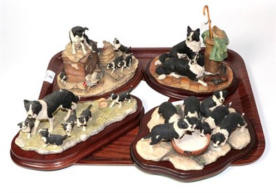 Lot 8 - Border Fine Arts Collie groups comprising; ''Out of Harms Way'', ''Wait for Me'', ''A Long Day...