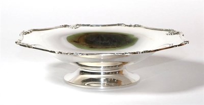 Lot 17 - An octagonal silver pedestal dish, G.M.&S., Birmingham 1937, with shell and foliate rim, 25.5cm...