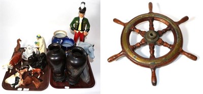 Lot 18 - A group of ceramics and other items to include Beswick; Japanese lacquer vases; a Carlton ware...