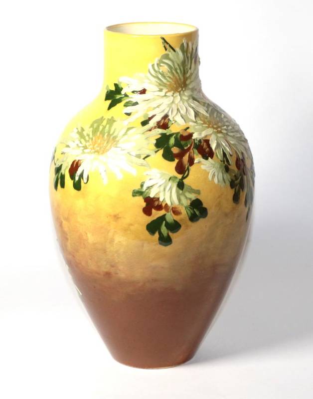 Lot 28 - Burmantofts Faience vase with floral decoration