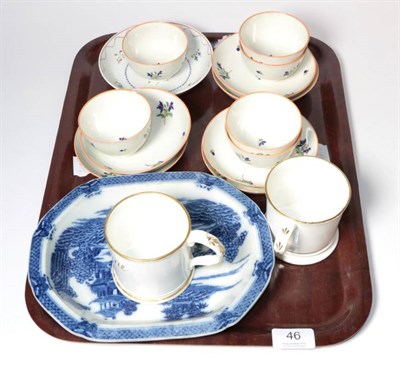 Lot 46 - A small group of ceramics including two Victorian mugs, tea bowls and saucers, circa 1800 etc