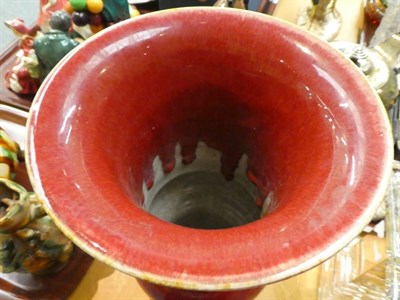 Lot 140 - A Chinese sang de boeuf Gu vase, 30cm high