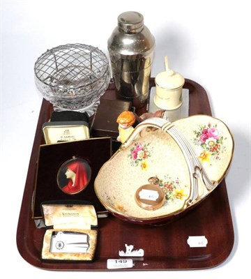 Lot 149 - Tray of assorted collectables including, a Beswick Christopher Robin figure, pheasant,...