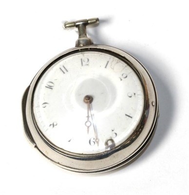 Lot 172 - A silver pair cased pocket watch, verge movement signed Ja Thompson, London
