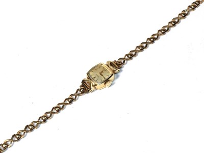 Lot 184 - A lady's 9ct Omega wristwatch, with a later attached 9ct gold bracelet
