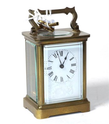 Lot 200 - Brass cased carriage timepiece