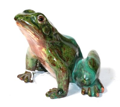 Lot 209 - A French Majolica model of a frog