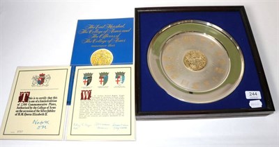 Lot 244 - A silver Queen's Jubilee 1977 College of Arms plate, 757/2500, with certificate and paperwork