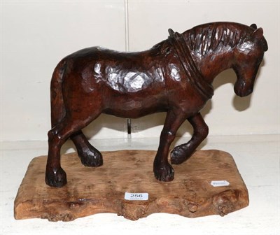 Lot 256 - A carved oak figure of a shire horse