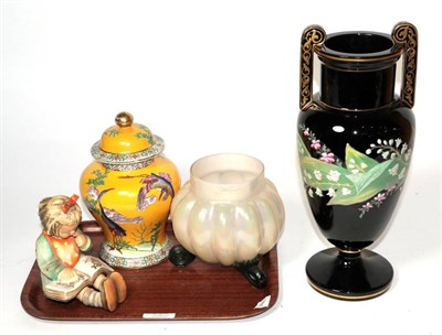 Lot 290 - A Goebel model of a girl reading a book; a Cetem Ware baluster jar and cover in the Oriental style