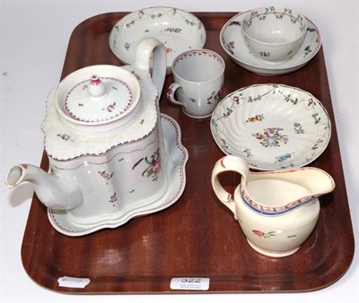 Lot 322 - A New Hall type teapot and stand, and other similar early 19th century English tea wares