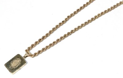 Lot 331 - A 9 carat gold photo locket in the form of a book, on a 9 carat gold rope twist chain, locket...