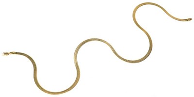 Lot 333 - A herringbone link chain, stamped '750', length 46cm