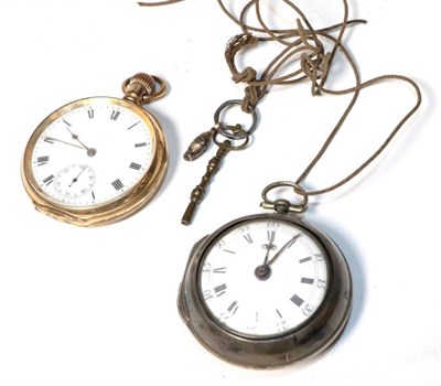 Lot 355 - George III silver pair cased pocket watch, the movement signed ''Thos Hall, Rumsey'', case...