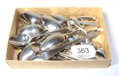 Lot 363 - An assorted quantity of mostly George III silver teaspoons, including part sets, a set of six later