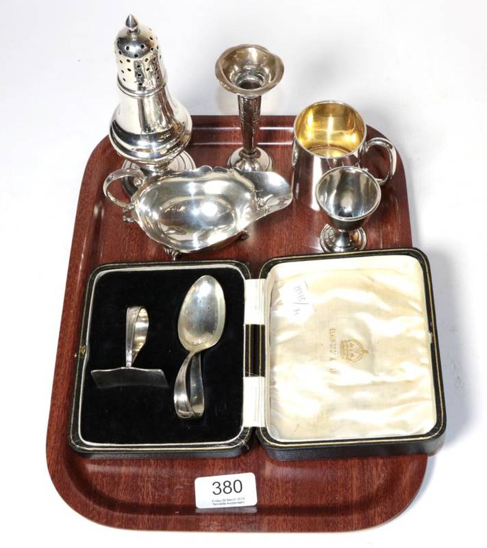 Lot 380 A silver Christening mug, Birmingham 1912; a