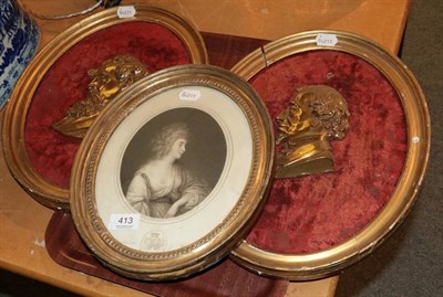 Lot 413 - After Schroeder, Engraved by Thomas Burke, Louisa of Helse Darnstadt , in gilt oval frame, together