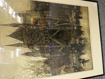 Lot 1021 - Items of Westminster interest, Jan Poortenaar signed etching of Westminster Abbey; a signed etching