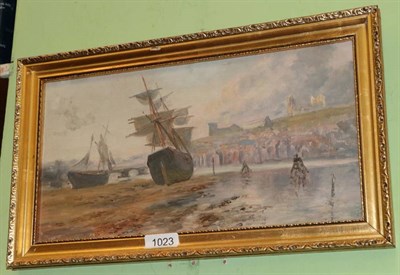 Lot 1023 - Attributed to John Syer (1815-1885) Whitby, inscribed on reserve, oil on board, 18.5cm by 36cm