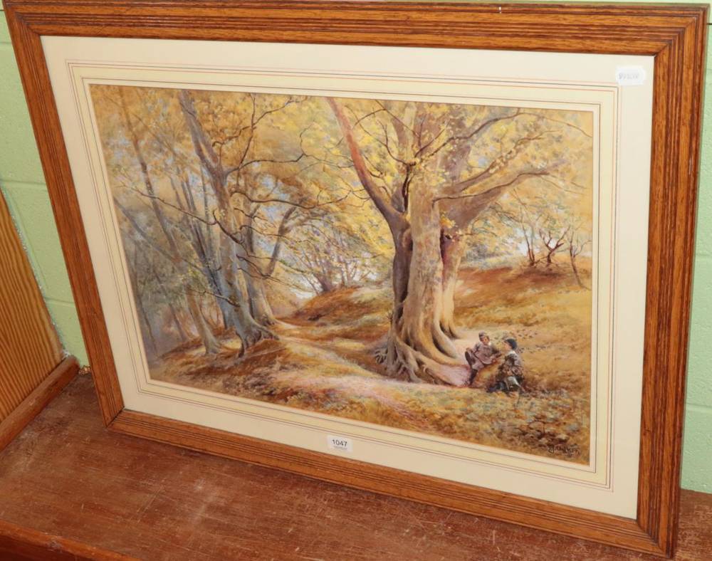 Lot 1047 - James Aitken, ''The Beech Trees, Colwyn Bay Woods - Oldest Trees in the Woods'', watercolour,...