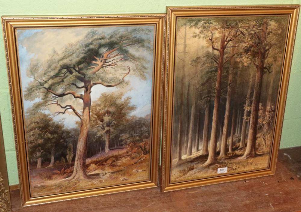 Lot 1051 - Edward Backhouse, ''Pine at Dukes House'', watercolour, signed and dated 1872, together with...