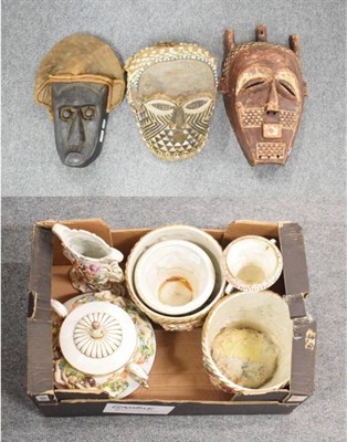 Lot 1127 - A Songye Kifwebe mask and two other African masks