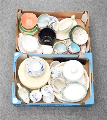 Lot 1143 - A group of assorted ceramics including part dinner services; Wedgwood; Copeland twin handled...