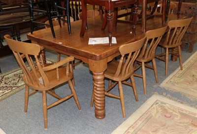 Lot 1188 - Modern pine table and eight chairs