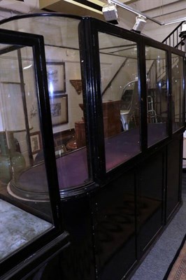 Lot 1221 - Victorian ebonised display cabinet, 240cm by 61cm, 190cm high