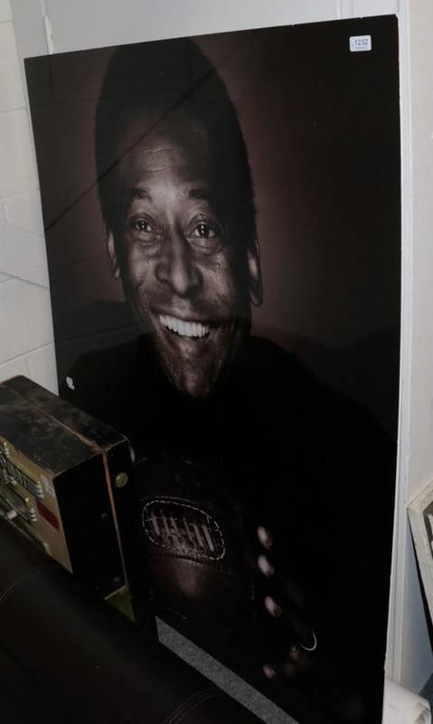 Lot 1232 - A large photographic print of Pele and a group of FIFA posters