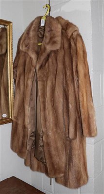 Lot 1236 - Light mink coat with shawl collar and another