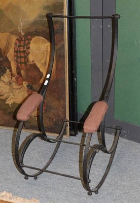 Lot 1247 - Wrought iron rocking chair frame
