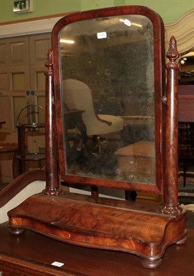 Lot 1292 - A Victorian mahogany swing dressing table mirror, with serpentine front and hinged lid, 67cm by...