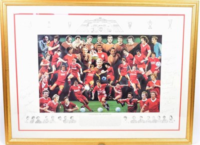 Lot 10 - Legends Of Anfield Limited Edition Print no.716/2000, autographed in margins by various players...
