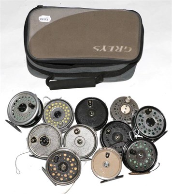 Lot 27 - A collection of ten fly reels, comprising: J.W. Young & Sons, five Condex, including one wide...