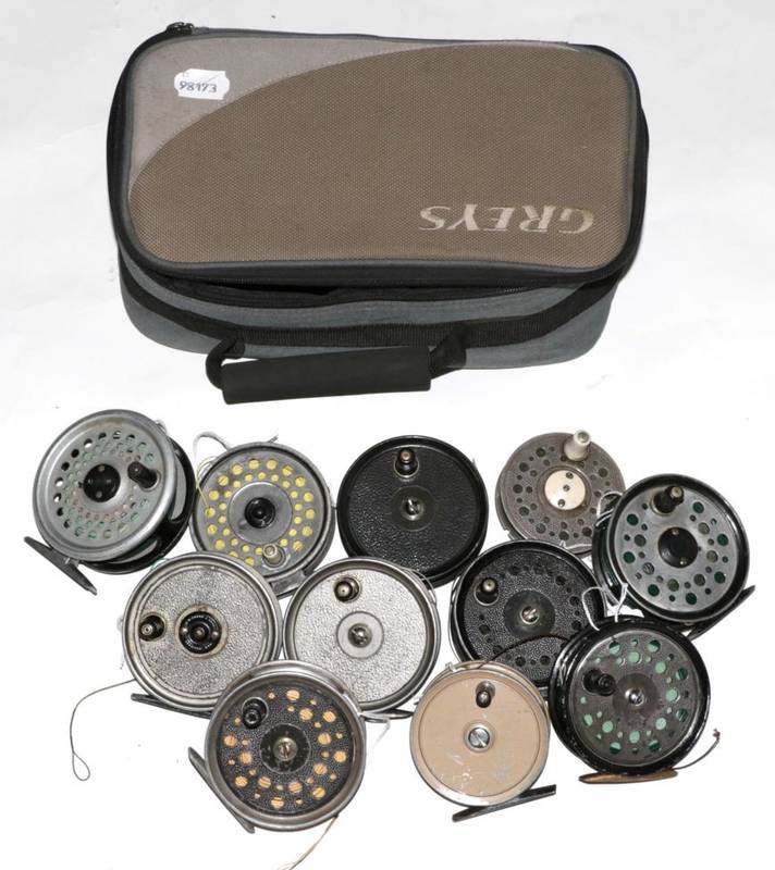 Lot 27 - A collection of ten fly reels, comprising