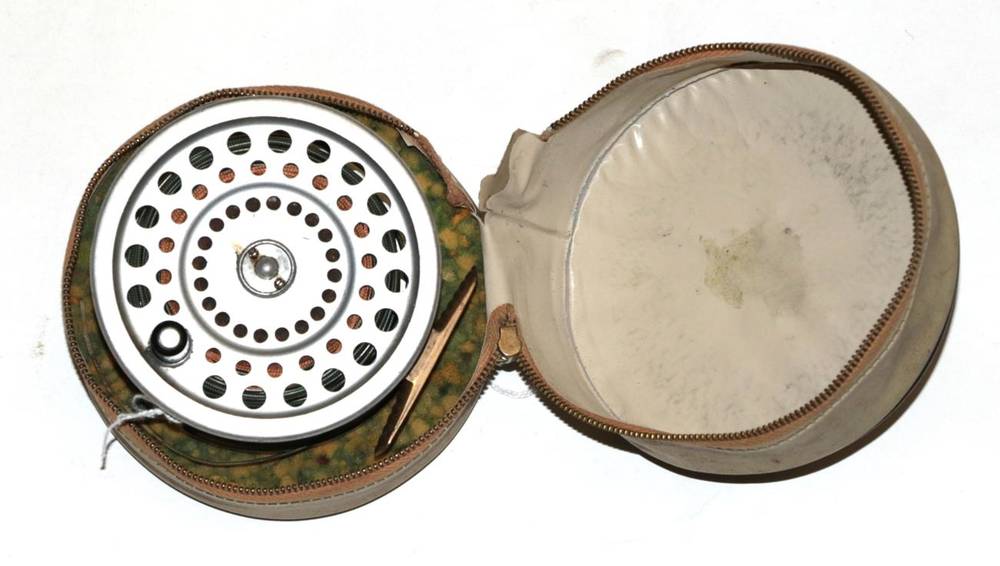 Lot 30 - A Hardy Marquis Salmon No.2 alloy fly reel, original padded case