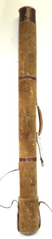 Lot 72 - A Leather Fishing Rod Tube, 152 cm long overall