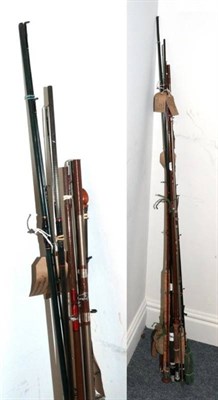 Lot 82 - Seven various split cane, carbon fibre and fibreglass fishing rods