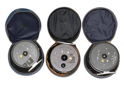 Lot 89 - Three modern Hardy trout fly reels, comprising: The Princess, Marquis #8/9 and The St. Aidan,...