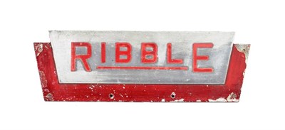 Lot 120 - Ribble Aluminium Bus Sign aluminium, in the form of two overlayed trapeziums 18 1/2'' wide (the...