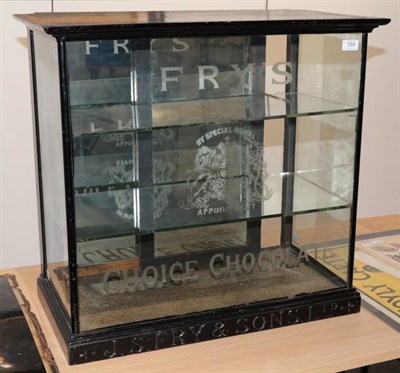 Lot 124 - Fry's Chocolate Ebonised Display Cabinet, with two mirrored shelves and rear sliding doors and 'J S