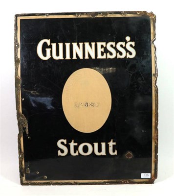 Lot 125 - Guinness's Stout Enamel Advertising Sign white lettering on black ground 22x27 1/2'', 56x70cm (F-G