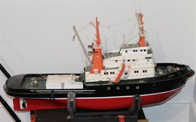 Lot 134 - Model Sea Going Tug 'Amsterdam' fitted with part of radio control motor/steering 41'', 104cm on...