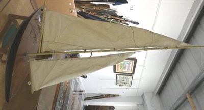 Lot 135 - The Alexander Miniature Pond Yacht with wooden hull, lined decking and aluminium mast; bears...