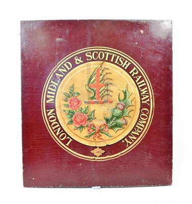 Lot 137 - London, Midland & Scottish Railway Company Original Crest on contemporary convex wooden board...