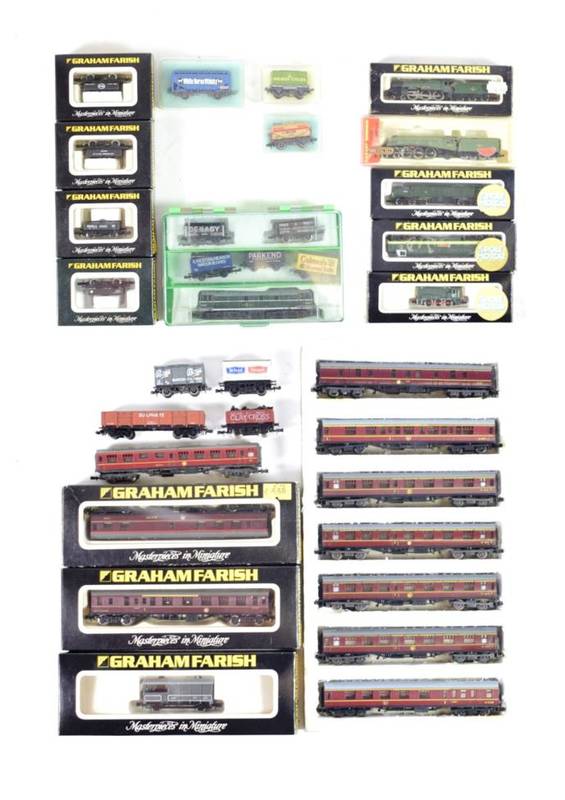 Lot 139 - Graham Farish And Other N Gauge Locomotives And Rolling Stock including Deltic Argyll &...